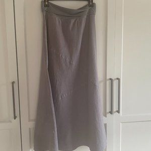 Click Color Me Cotton Gray Linen Midi Skirt, size medium
